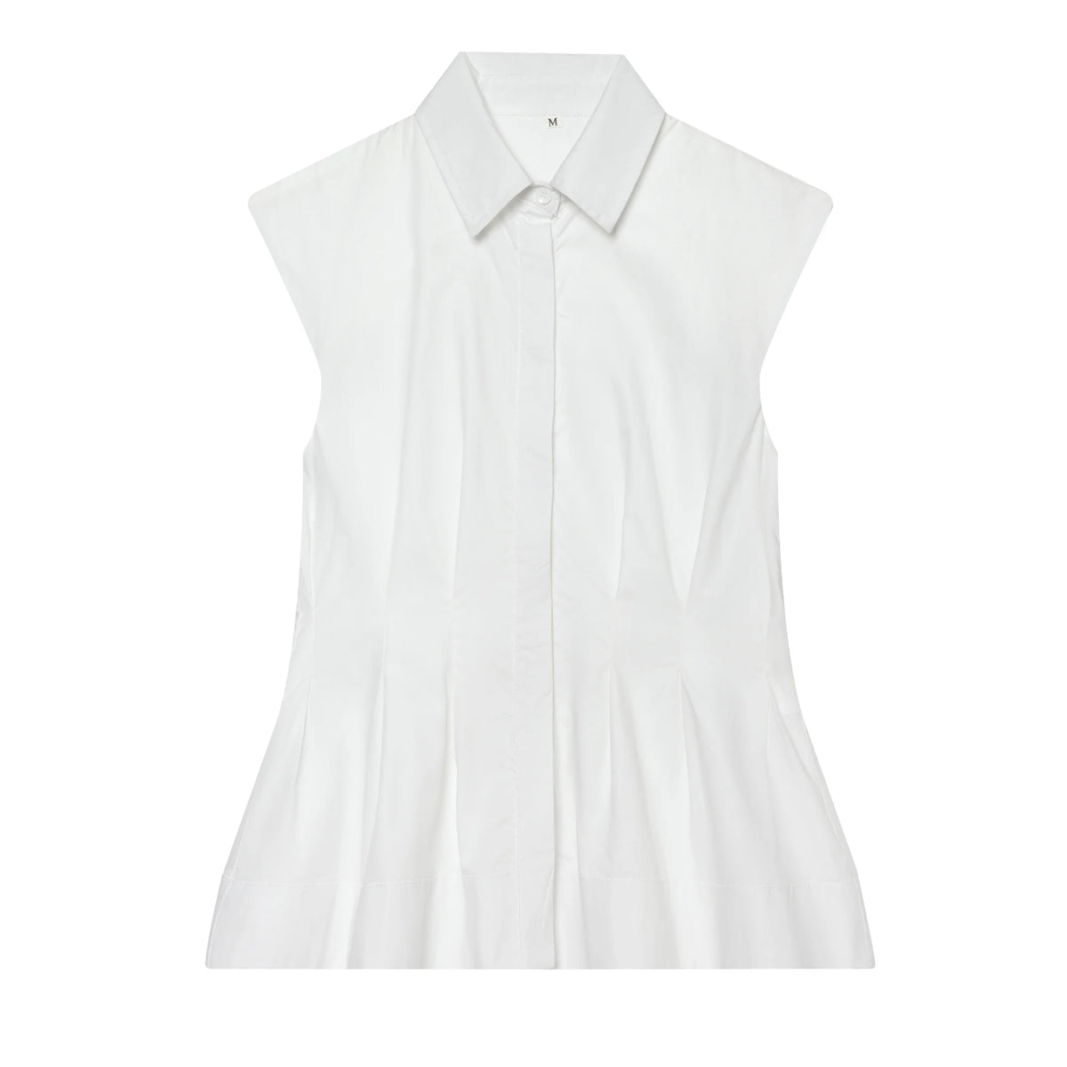 Women Casual Sleeveless Slim Shirts Summer Female Blouse Pleated Turn-Down Collar Single Breasted Blouses Chic Lady Elegant Tops