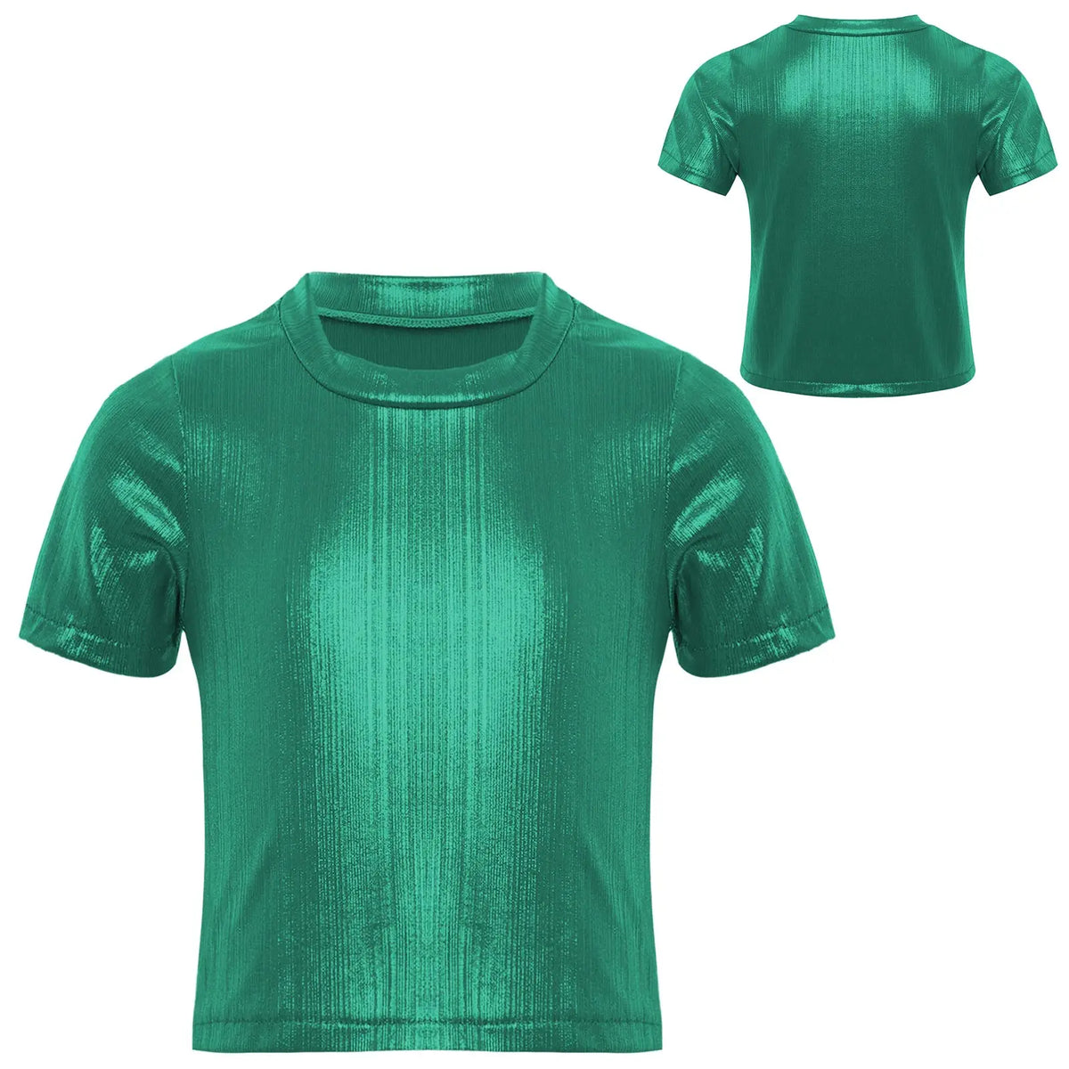 Children T-shirts Short Sleeve T-shirt Sparkling Sequins Tops Streetwear Girls Boy Jazz Dance Costume Kids Performance Clothes