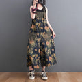 Casual Denim Overalls Women's Wide Leg Pants Summer New Sle plus Size Meat Covering Print High Waist Nine Points Jeans