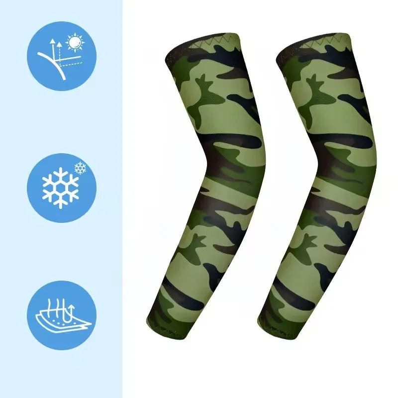 Kids Sports Cooling Arm Sleeves UV Protection Sun Cover Elastic Ice Cuff Arm Warmer for Girls & Boys 6-16 Years Cycling