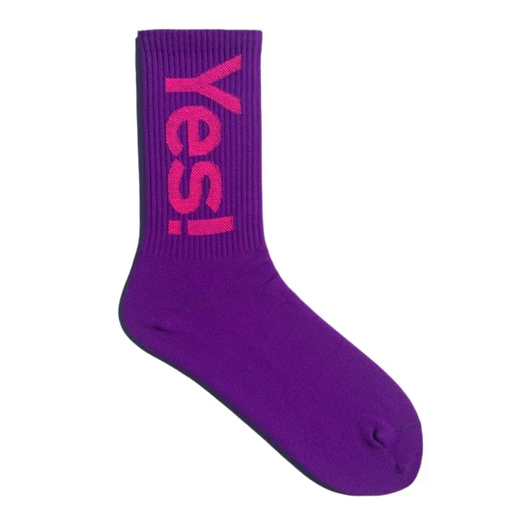Yes!Mid Crew Socks For Men Women Cycling Hiking Skateboarding Sports Street Fashion Breathable Sock