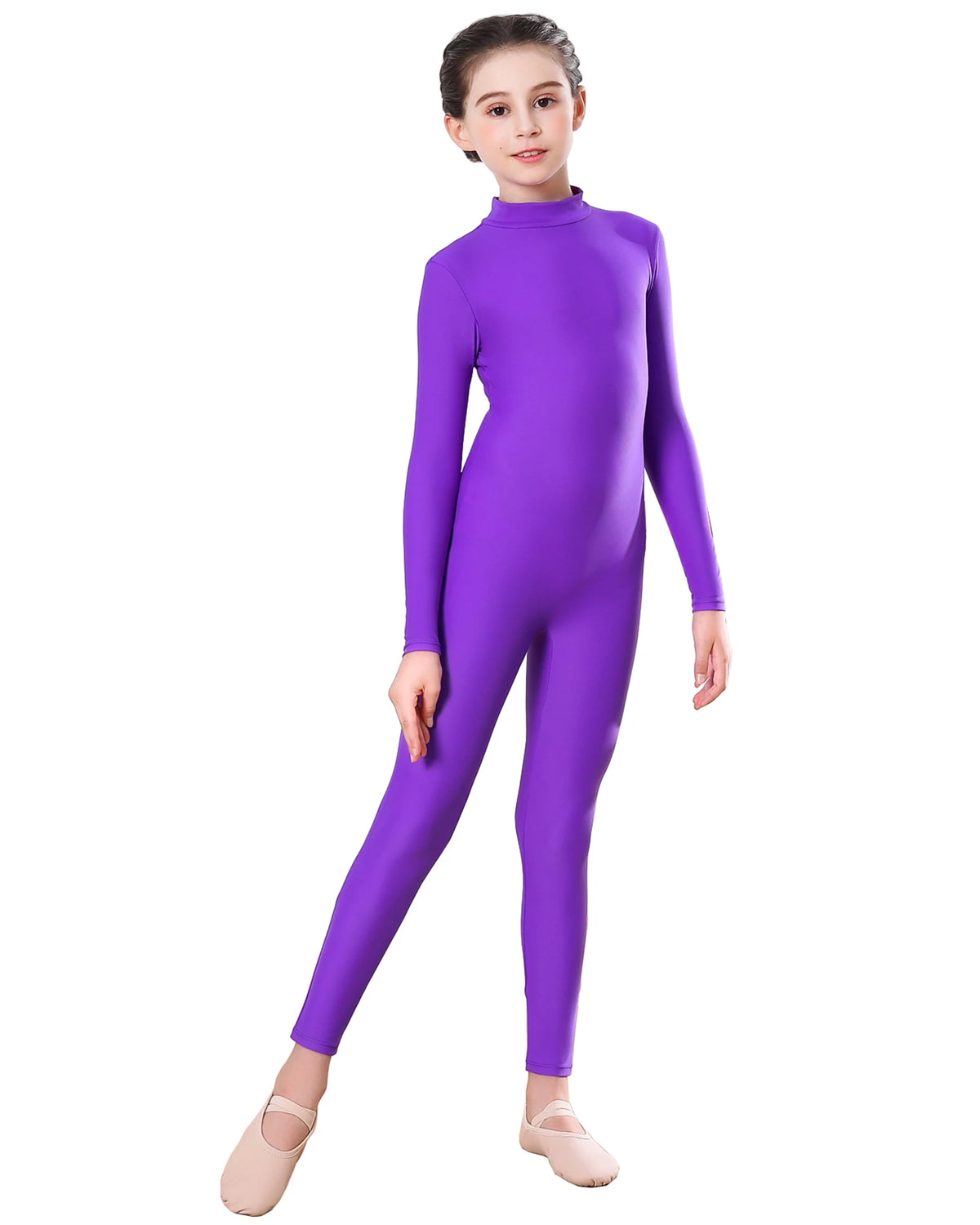 Kids Ballet Skate Dance Wear Girls Gymnastics Bodysuit  Long Sleeve Bodysuit Children Jumpsuit Wear Training Performance Wear