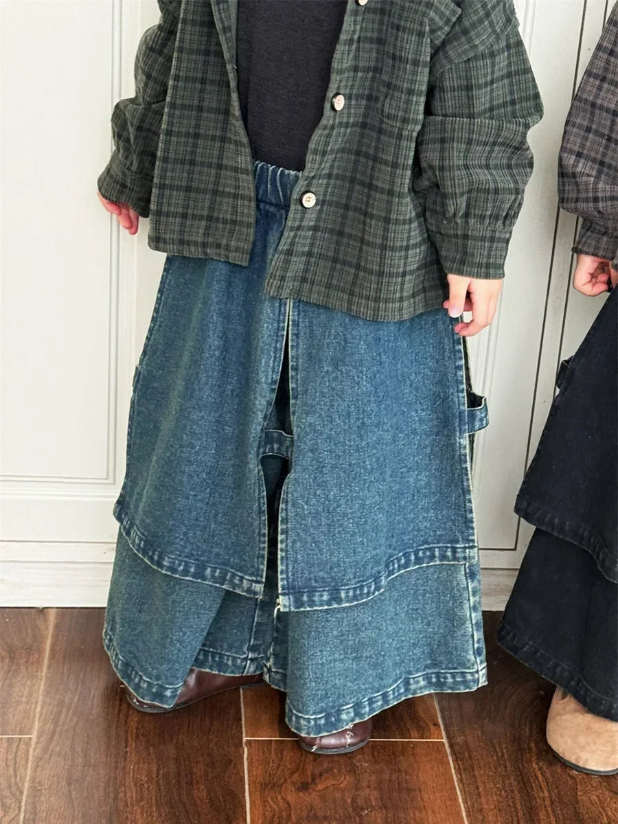 Kids Pants Children Clothing Solid Color Jeans Versatile Childrens Baby Easy Irregular Fashion 2024 Loose Causal