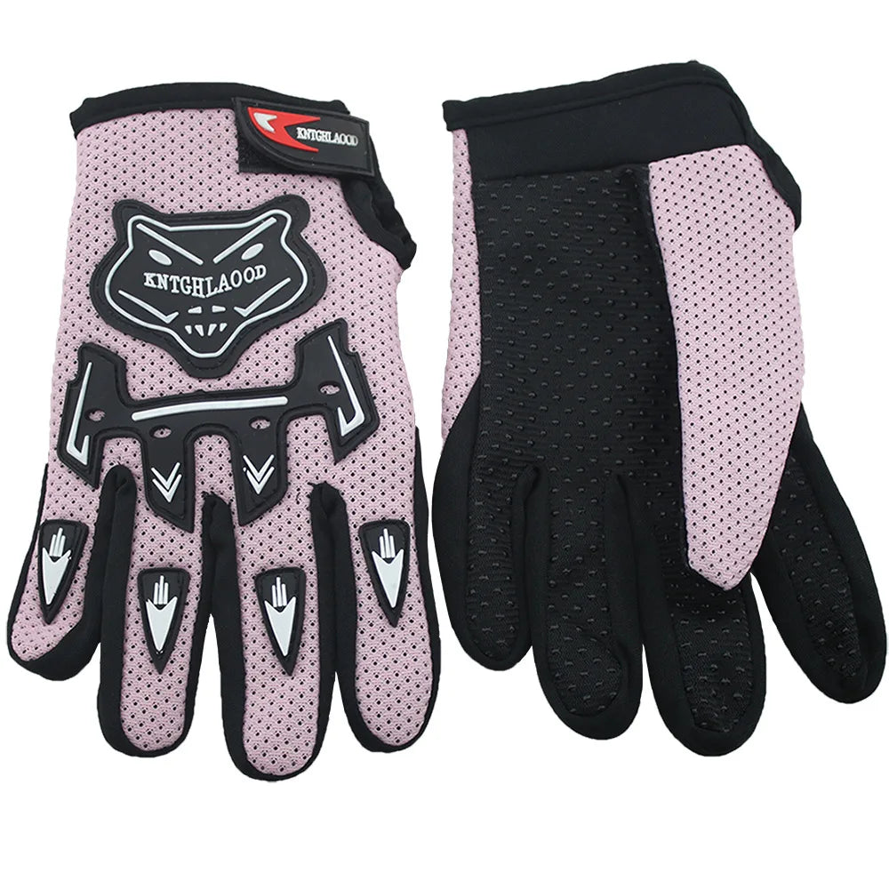 Kids Summer Full Finger Motorcycle Gloves Child Moto Luvas Motocross Leather Motorbike Guantes Children Kids Racing Moto Gloves
