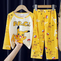 Pikachu Pajamas for Boys Children's Long Sleeve 2pcs Top+Pants Sleepwear Kids Clothing Sets Cartoon Girls Casual Outfits Gifts