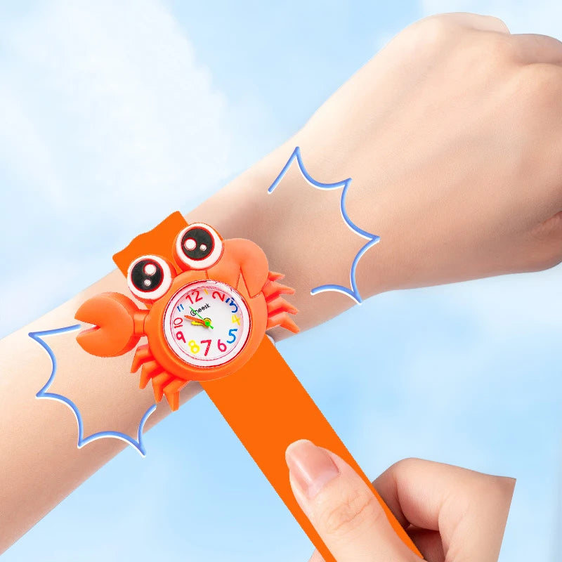 Cartoon Kids Wristwatches Suitable for Boys Girls Slap Bracelet Children Study Time Toy Watches Kindergarten Party Gift