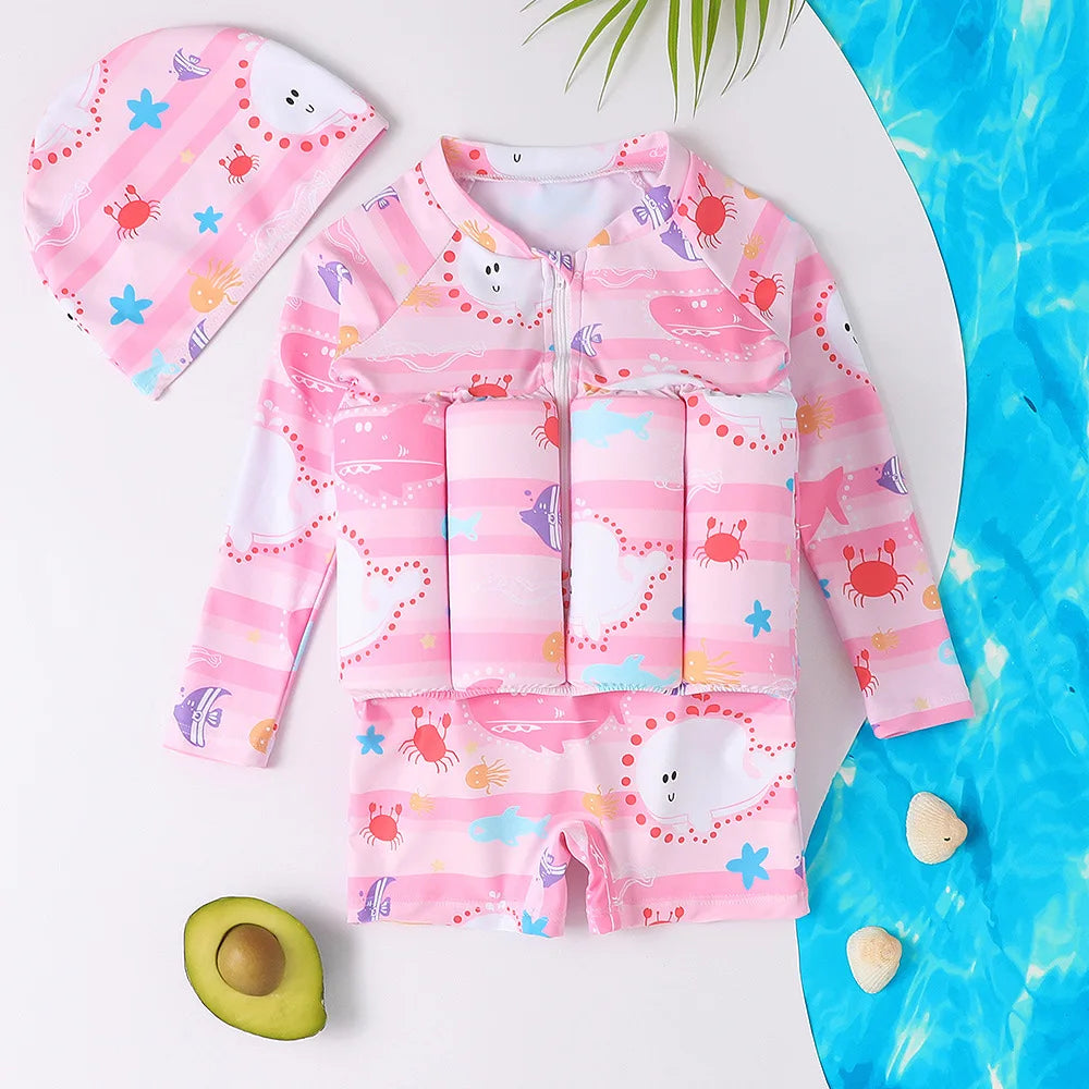 Boys Swimsuit 2026 Buoyancy Swimwear Floating Kids Swimming Set Toddler 1 to 2 3 4 5 6 Years Pink Blue Shark Children Float Suit