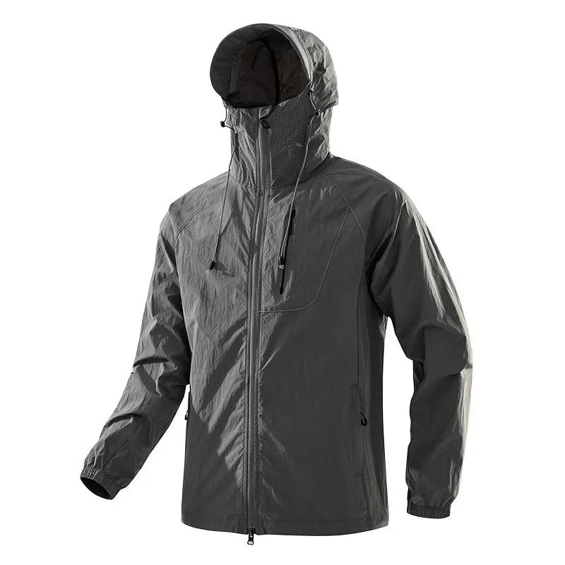 Original Yarn Sun Protection Clothing Ice Silk Outdoor Men's Anti-Uv Skin Shirt Summer Heatstroke Prevention Clothing
