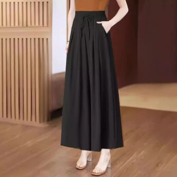 Summer Thin Wide Leg Pants Women's Slimming Trousers Drapey Maxi Skirts Middle-Aged And ly Casual Skirt Pants