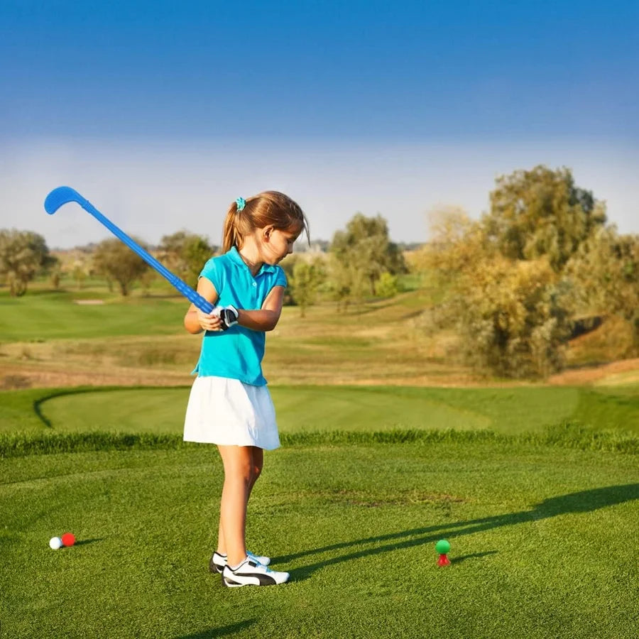 Children Golf Set: 9Pcs Kids Golf Sports Set, Kids Golf Clubs Indoor and Outdoor Golf Set for Boys and Girls, Random Color