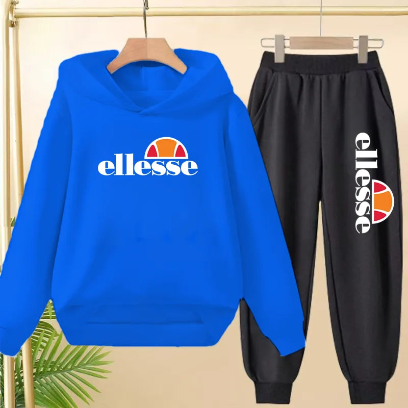Kids Classic Fashion Top Letters Clothes Hoodie Girls Boy3-12Yrs Casual Sweatshirts+Pants Two-Piece Set Charming Coat Sports Set