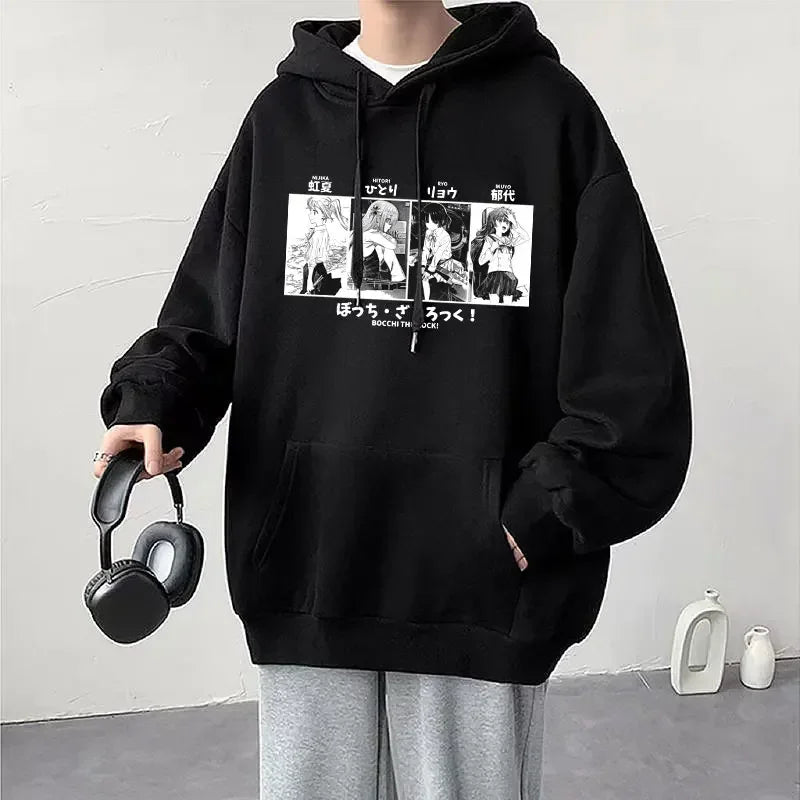 Anime Cos BOCCHI THE ROCK! Hoodie Kessoku Band Logo Couples Hoodies Goto Hitori Ijichi Nijika Cospaly Oversized Long Sleeve Male