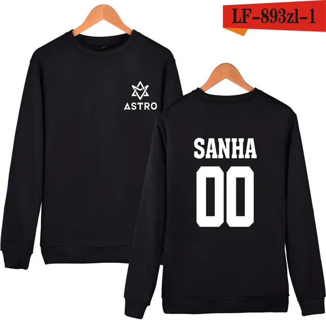 Kpop ASTRO STAR Group Printed Hoodies Moletom Harajuku Sweatshirt Casual Zipper Hoodie Streetwear Jacket Men/Women Clothing