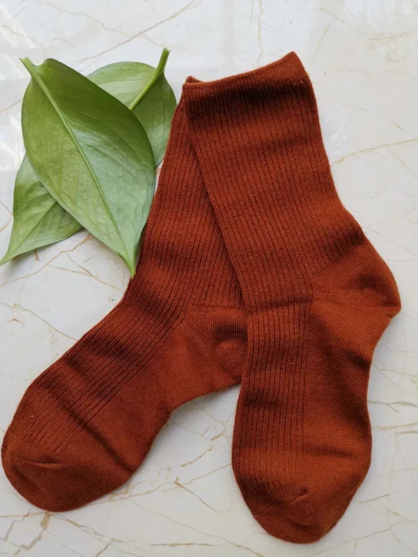 Socks For Women 2024 Autumn Winter Solid Color Warm Breathable Women's Socks Long Fashion Casual stockings women