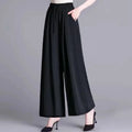 Ice Sensation Women's Summer 2025 New Wide Leg Pants Loose Casual Long Trousers Mom Korean Sle High Waist Polyester Fiber