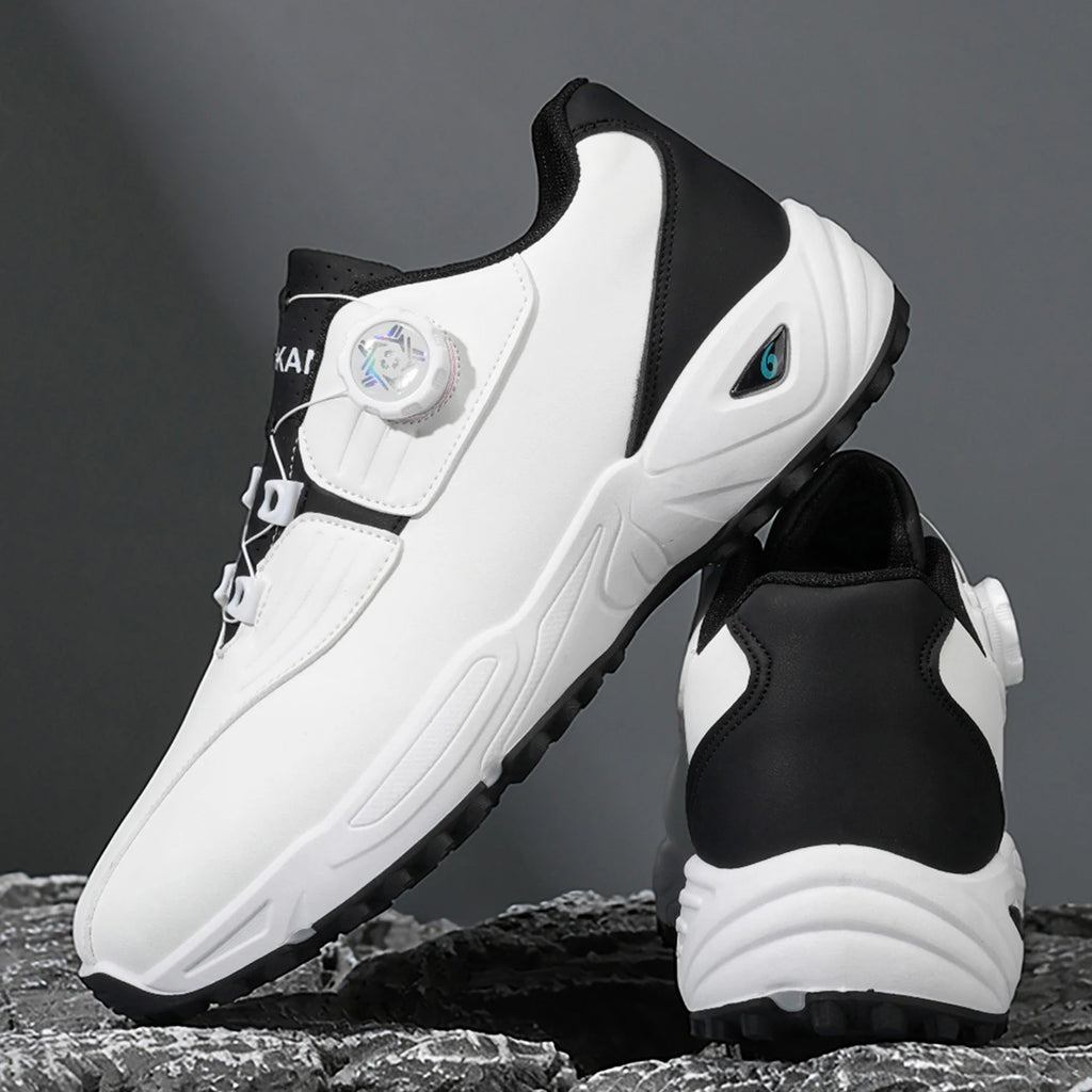 Men's Golf Shoes: High-quality, Non-slip Athletic Shoes with a Rotating Button for Ultimate Comfort!