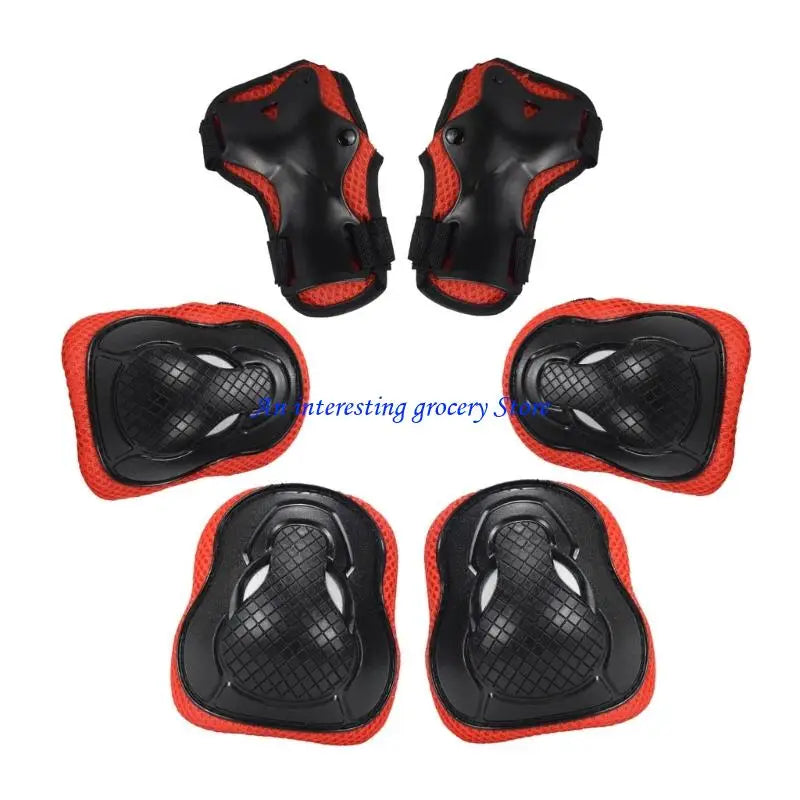652D 6Pcs Kids Outdoor Sport Gear Set for Roller Skating Scooter Skateboard Cycling with Skating Knee Guard Elbow Hand Pad