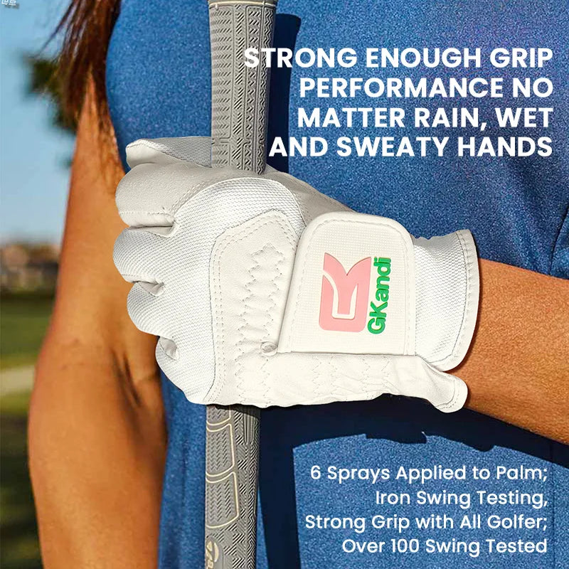 Golf Gloves Womens Ladies Left Hand for Right Handed Golfer 1 Pack, Microfiber Flexible Wet Hot Cool Rain Grip Weathersof