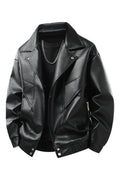 Leather jacket men's  version trendy handsome locomotive jacket men's lapel top