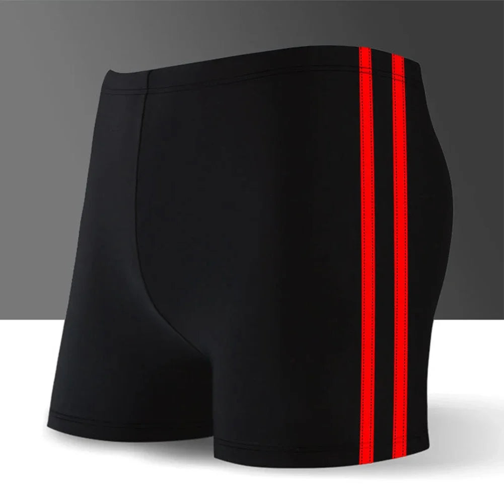 Male Swimwear Men Swimsuit Beachwear Board Briefs Elastic Shorts High Waist Quick Drying Swimming Trunks