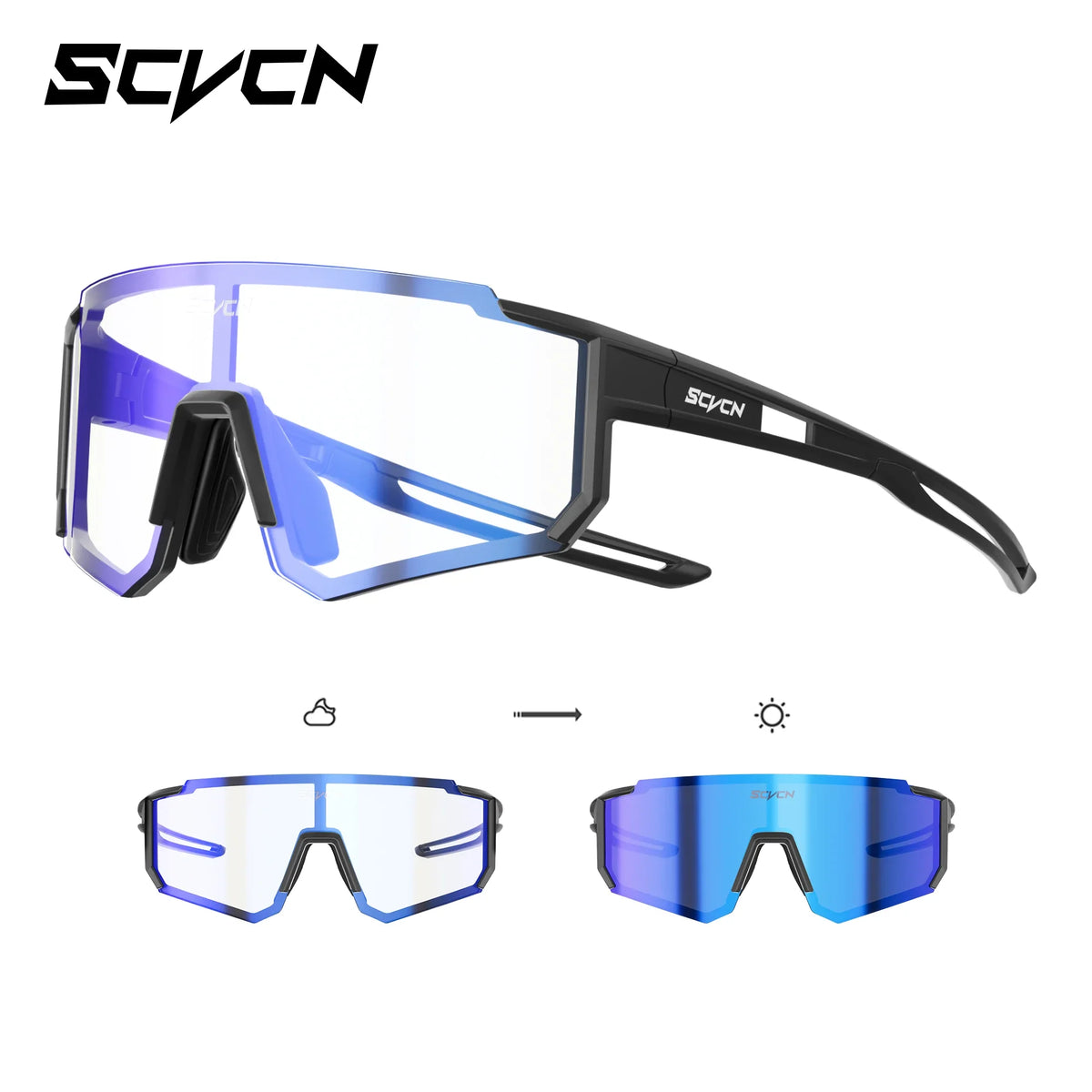 SCVCN Children Sports Glasses Kids Road Bikes Cycling Eyewear Photochromic UV400 Goggles Outdoor Cycling Teenager Sunglasses