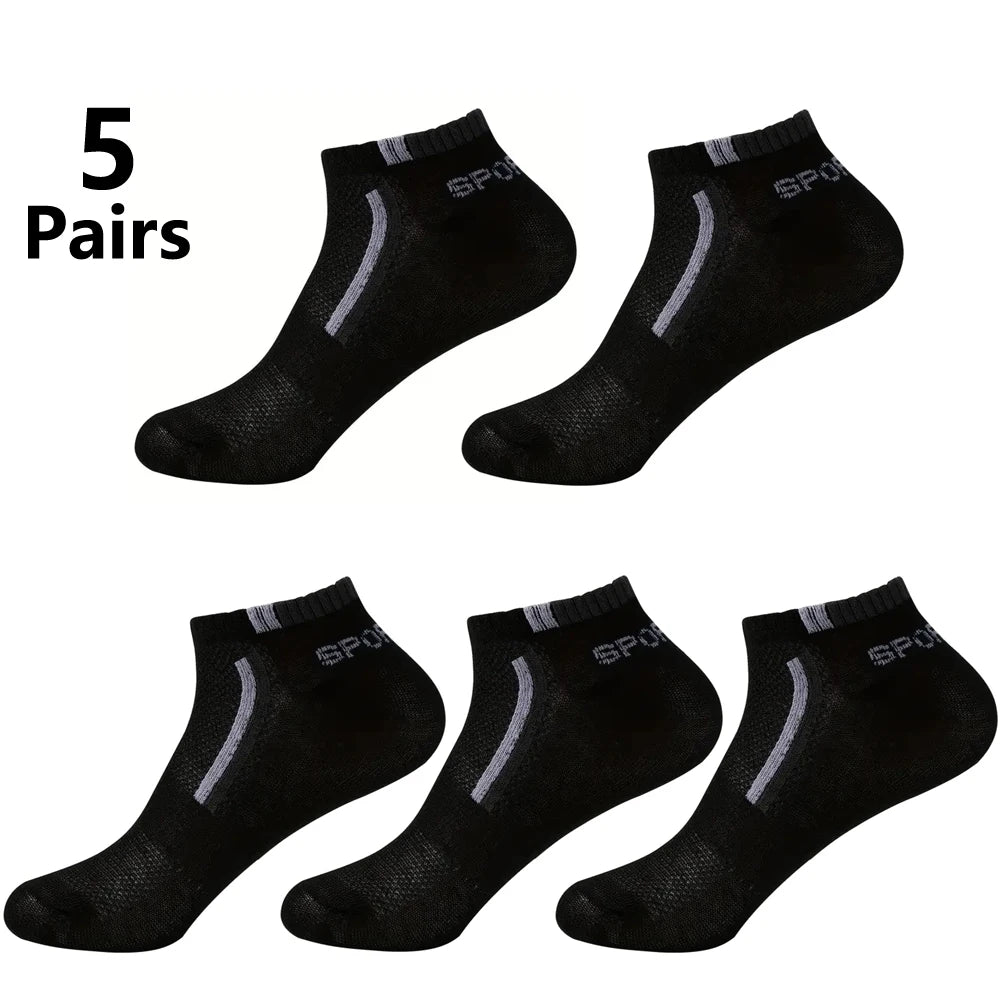 30Pairs Men Socks Mesh Breathable Short Casual Socks Color-block Sports Sock Sports Socks Absorb Sweat Ankle