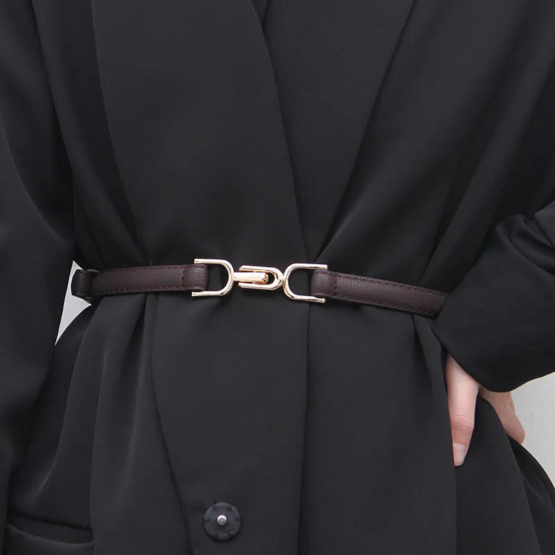 Women's Buckle Adjustable Simple and Fashionable Versatile Belts Dress Accessories Korean Style Adjustable Waist Cinching Belts