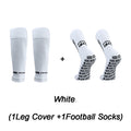 1 Set Of High Elastic Football Shin Guards Socks Leg Coveradult Youth Outdoor Sports Protective Equipment Non-slip Soccer Socks