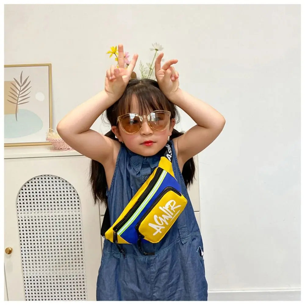 Children Mini Waist Bags Oxford Cute Letter Girls Boys Banana Bag Fashion Fanny Pack Kids Shoulder Crossbody Chest Belt Bags