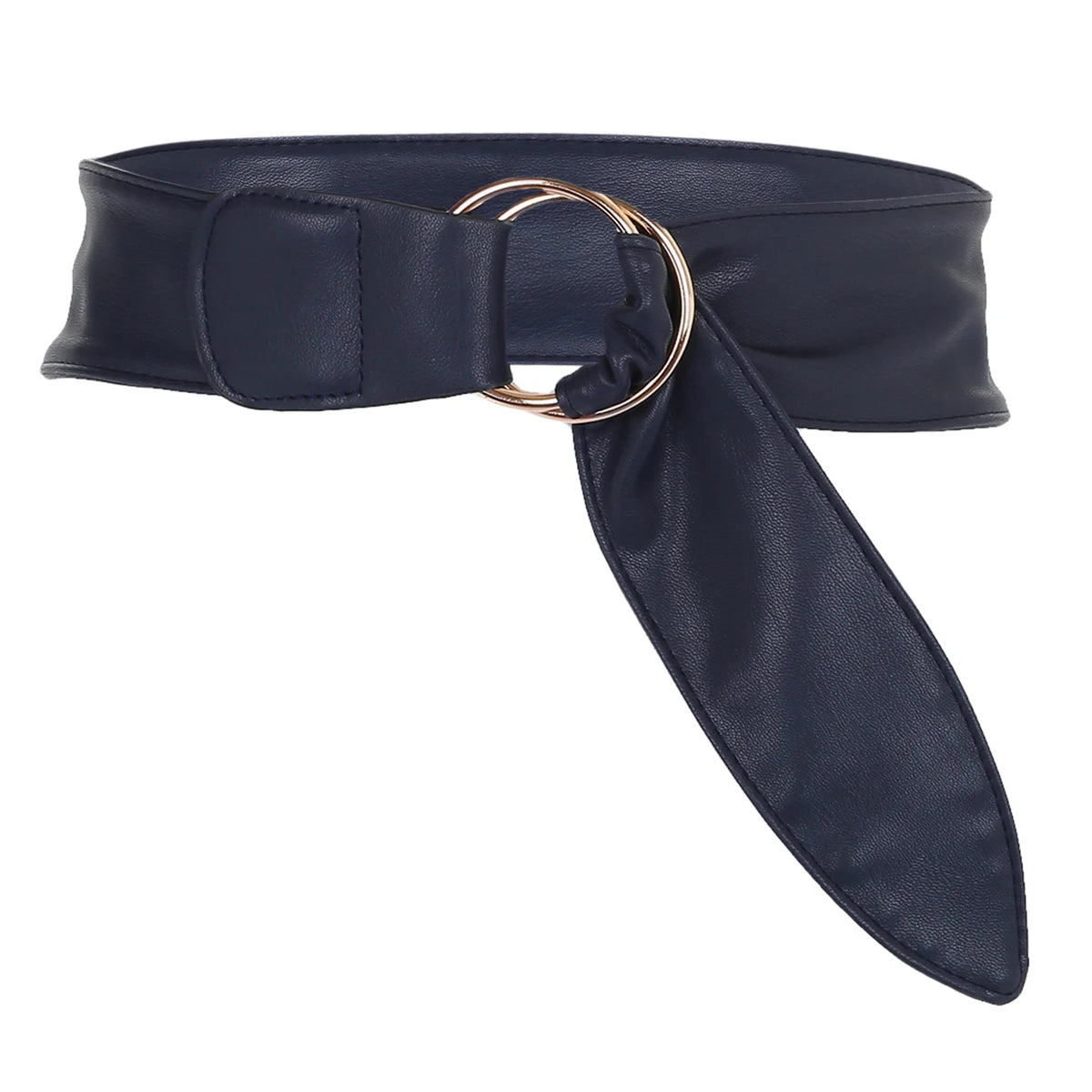 Wide Belts For Women Black Belt Double Round Ring Buckle Belt Sweat Belt Women Fashion Chic Dress Belts For Women