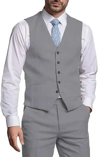 Suits for Men 2 Pieces Vest and Pants Set Gentleman Classic Suit for Men Tuxedo Suit for Men for Wedding Summer Beach