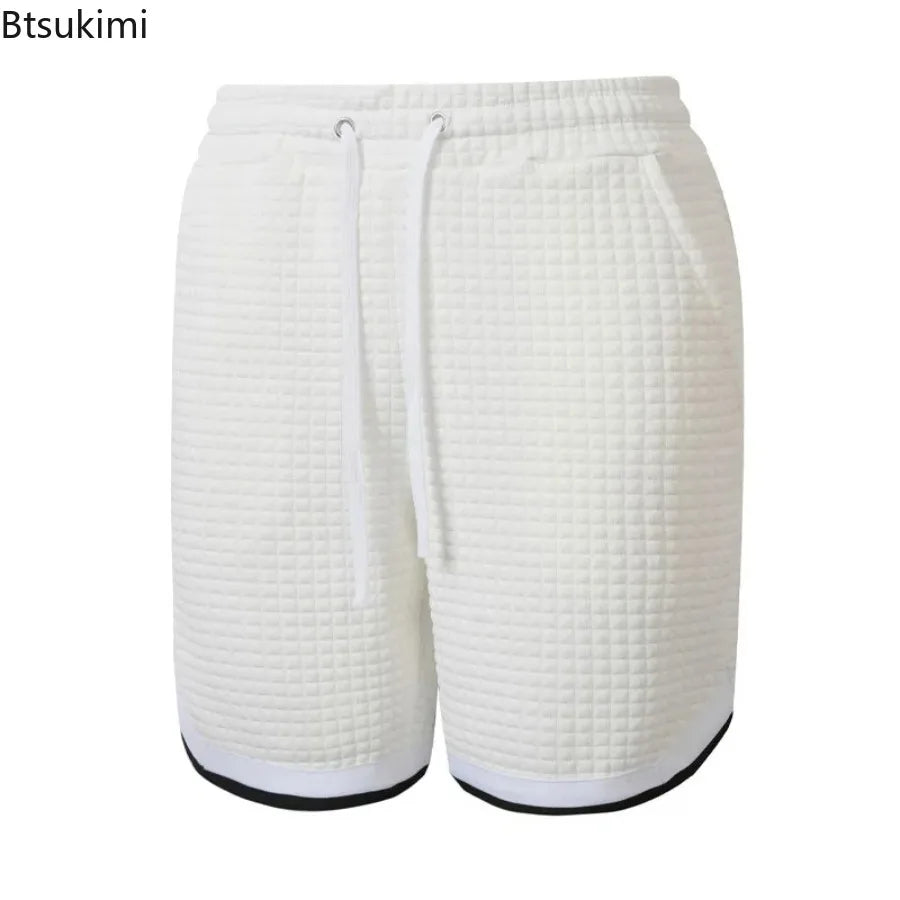 Men's Fashion Sports Shorts Casual Vacation Waffle Weave Shorts Casual Breathable Athletic Shorts Comfortable Breathable Garment
