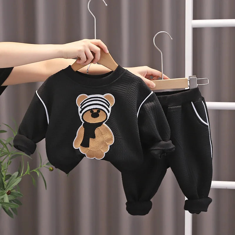 Kids Sets Children's Clothing Baby  Boy Clothes Cotton Spring Autumn Cartoon Long-sleeved Sweater Casual Suit Tops Pants Outfits