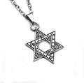 70 Cm Jewelry for Men Boys  Solid Color Six-pointed Star of David Pendant Necklace Titanium Steel Punk Hip Hop Popular Necklace