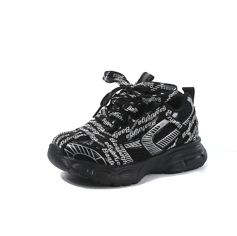 Children Running Shoes Thick Soft Sole Kids Sneakers Breathable 2025 Autumn New Boys Girls Basketball Shoes Toes Capped Non-slip