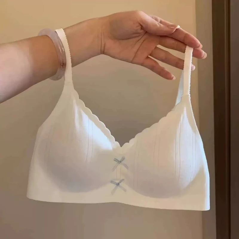 Women's Sexy Gathered Sports Bra Breathable Thin Backless Underwear No Steel Rings Comfortable Supportive Sports Bra for Women