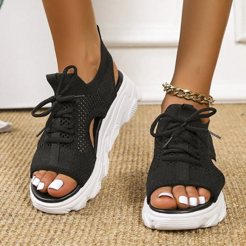 Women Sandals 2026 Summer New Fashion Comfortable Platform Sandals Peep Toe Design Versatile Casual Slingback Female Shoes
