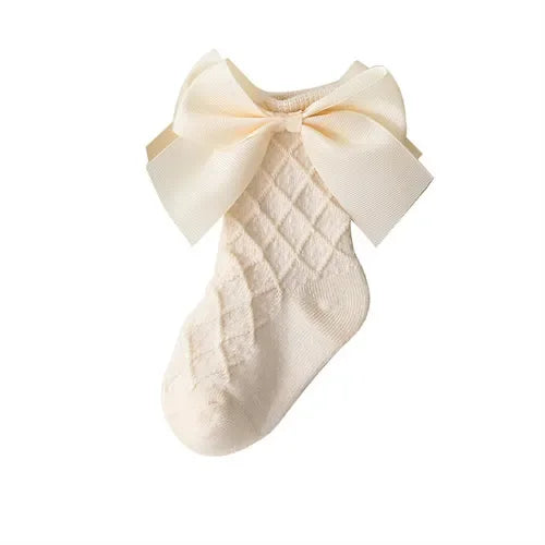 0-6Years Kids Sock For Girls Solid Big Bow Cotton Fashion Soft Princess Children Girl Socks High Quality Spring Autumn