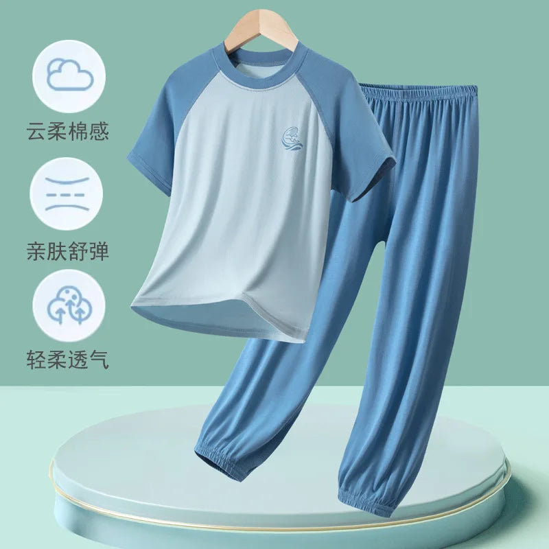 Modal Children's Pajamas Boys' Home Clothes Set Baby Air Conditioning Clothes Student Autumn Clothes Pants Girls' Underwear