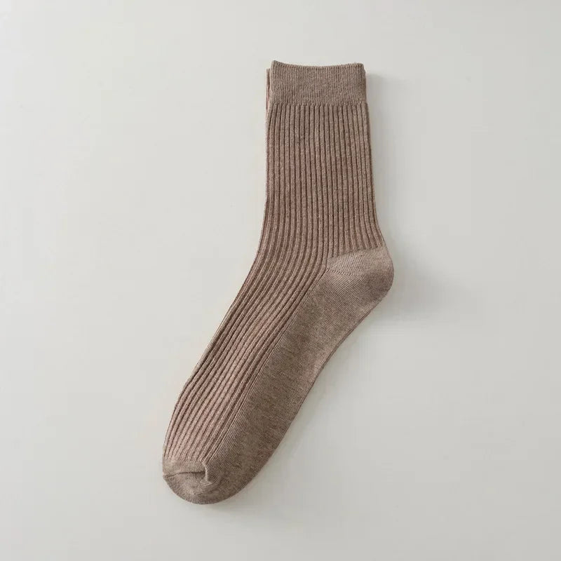 Mens Socks Casual Fashion  Men Business Male Breathable Elastic Cotton Long Socks Solid Color Black Blue Gray SocksAutumn Winter