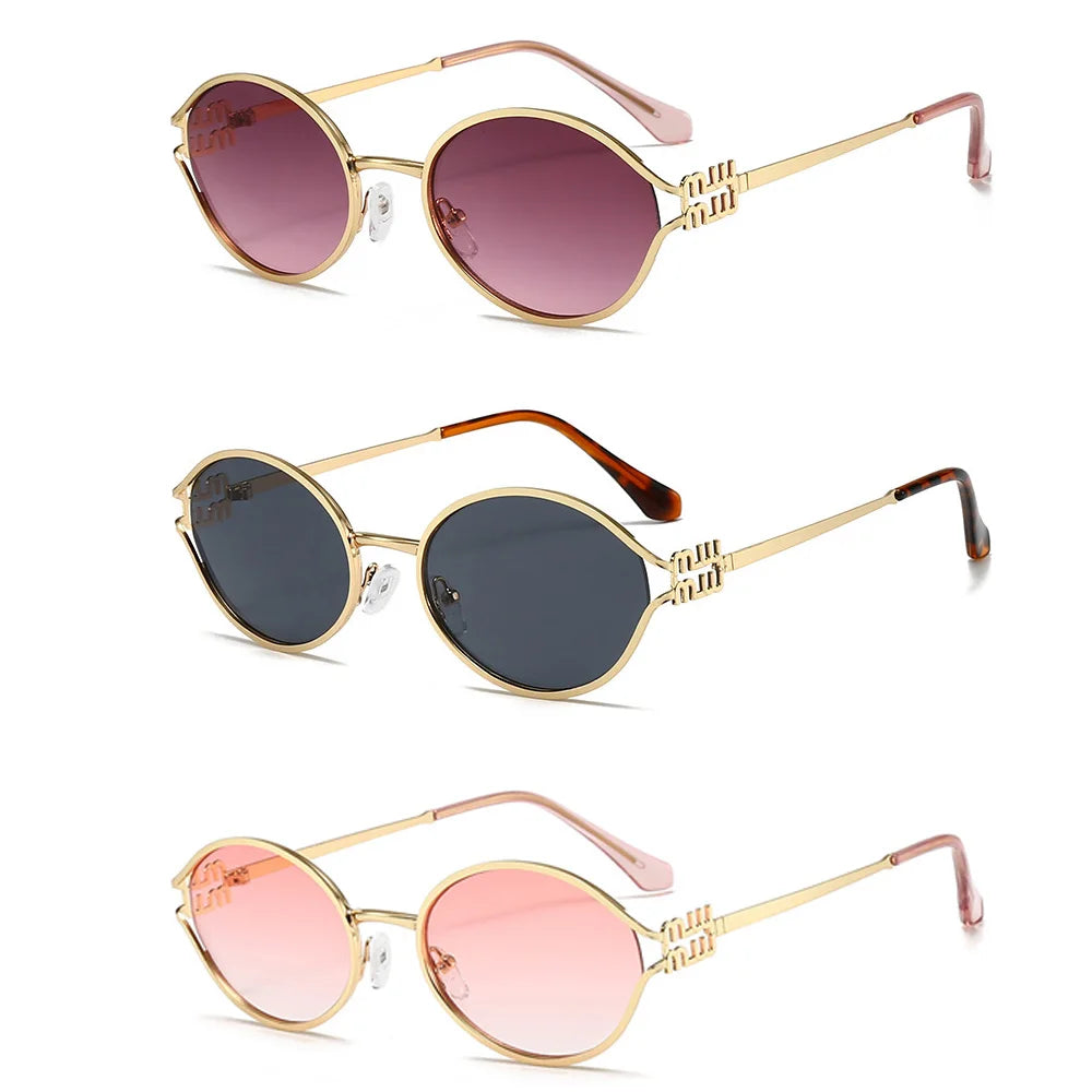 Sunglasses for Women Retro Oval 90s Sun Glasses Lightweight Vintage Cat Eye Trendy ShadesProtection Lens