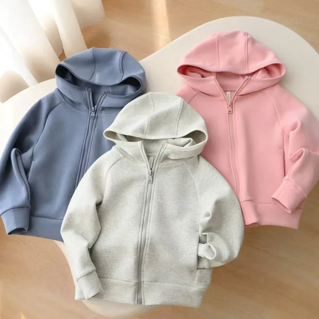 Boys Hooded Sweatshirt Jacket Zipper Casual Cardigan Sportswear Top for Kids Teenager Spring Autumn Clothing Baby