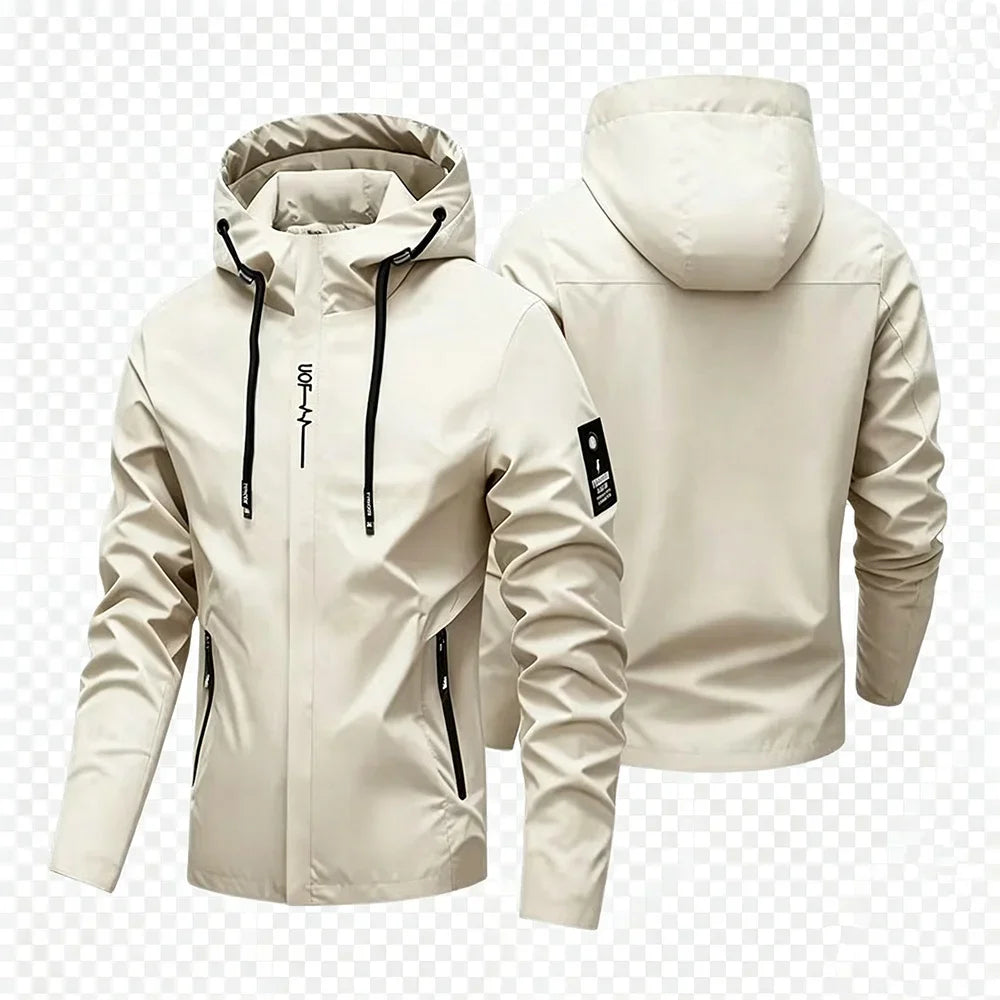 Men's Hooded Jacket, All-Season Windproof Jacket Suitable for Outdoor, Motorcycle, Travel, Leisure - Fashionable Sports Jacket