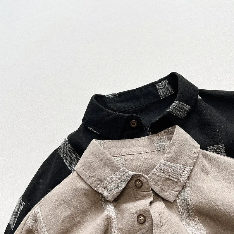 Kids Fashion Shirt Spring Loose Cardigan Children Girls Soft Comfortable Blouses Cotton Vintage Shirts Boys Spring Clothes