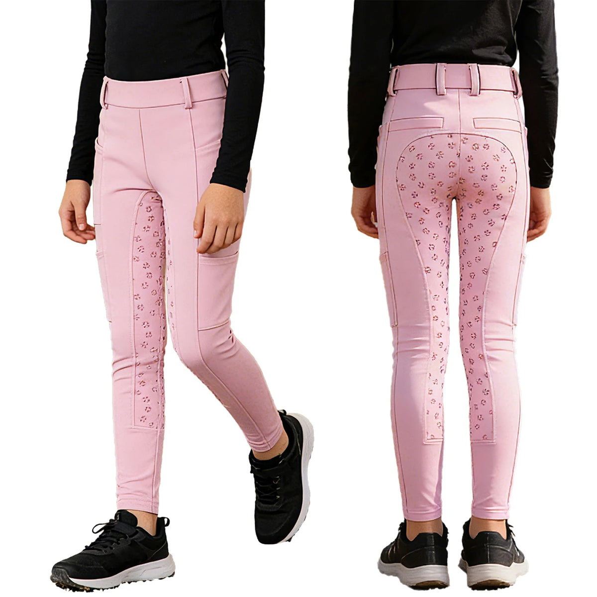 Unisex Kids Boys Girls Horse Riding Sports Clothes Anti-skid Full Seat Equestrian Pants Leggings Workout Bottoms Daily Wear