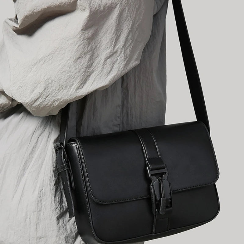 Brand Men Shoulder Bag PU Leather Luxury Handbag High Quality Messenger Bag for Man Women 2026 Small Square Male Crossbody Bags