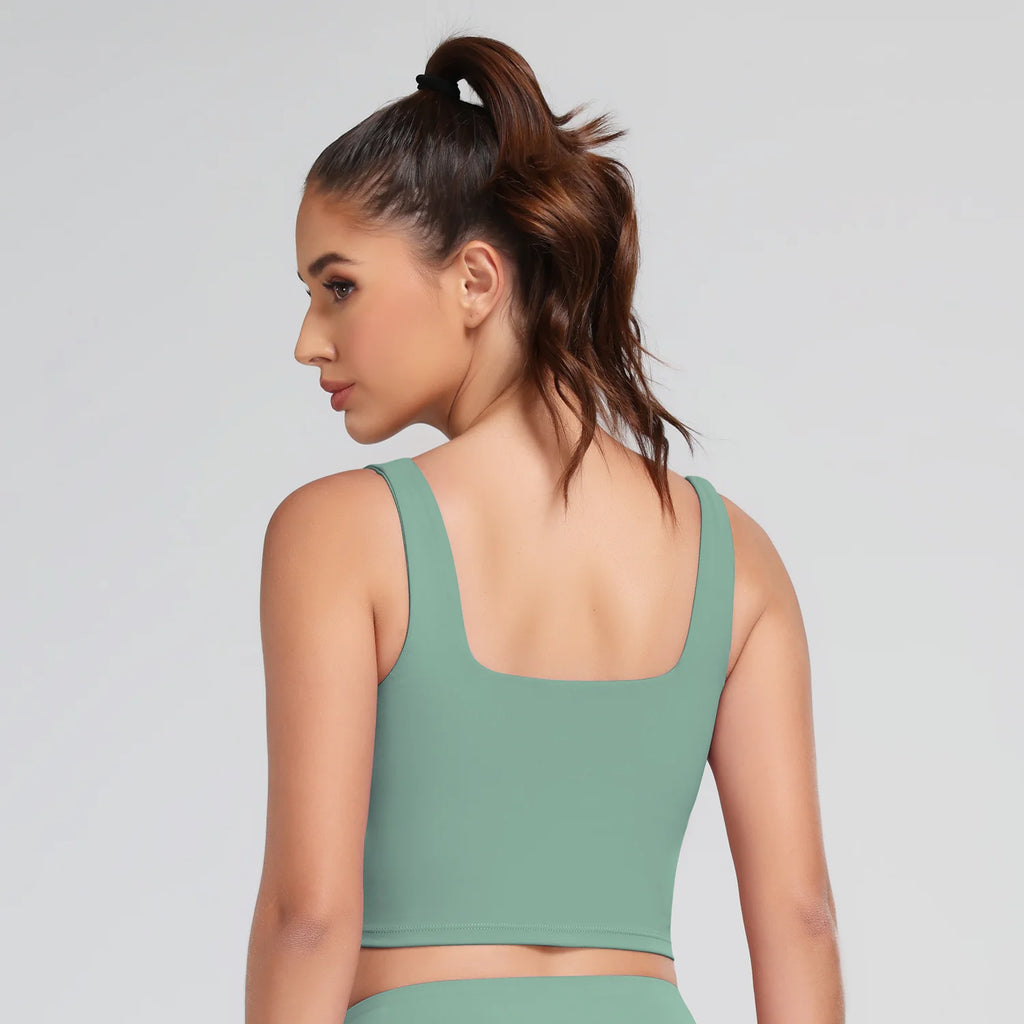 Women Sports Bra with Padded Beautiful Back Crop Top Yoga Vest  Gym Fitness Athletic Brassiere Gym Running Bra Sportswear