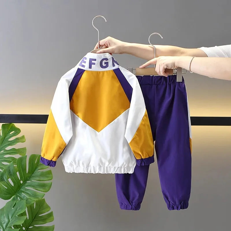 Boys and Girls Sports Set 2025 New Handsome Children's Coat+Pants 2-piece Set School Uniform Kids Outfits