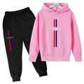Kids Autumn Spring Casual Paris Print 2pcs Hoodie+Pants Tracksuits 2-13Years Boys Girls Fashion Streetwear Children Clothes Sets