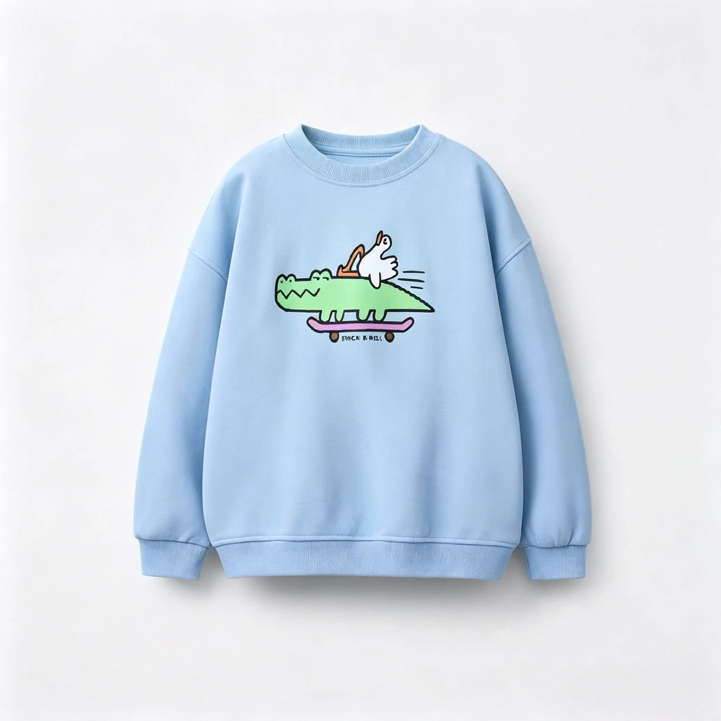 Cartoon Sweatshirts 1-6Years Old Kids Blue Crewneck Pullovers Printed Hoodie Outer Wear Boys Toddler New Design Spring Wear